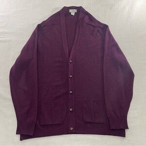 LL BEAN lambswool cardigan sweater XLT XL TALL j698 vtg 80s 90s scotland made